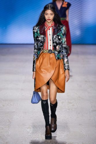 Brown wrap leather skirt Louis Vuitton Spring 2020 Ready-to-Wear