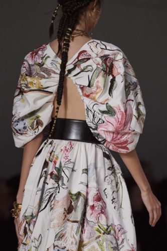 Floral pinted dress Alexander McQueen Spring 2020 Ready-to-Wear fashion show