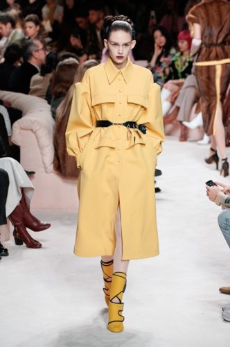 Pile yellow trench FENDI Fall Winter 2020 Collection