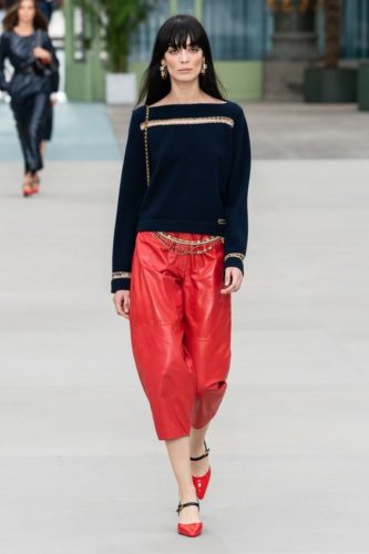 Red leather trousers Chanel Resort 2020