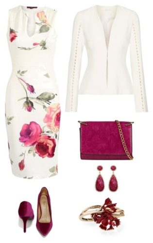 White rose print summer dress outfit