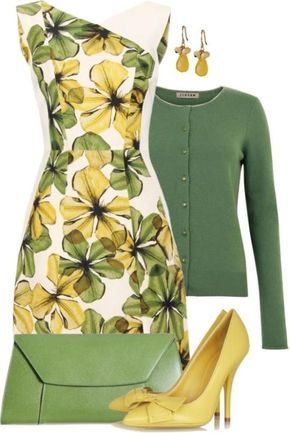 Yellow green summer dress outfit
