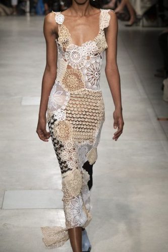 Round crochet pattern summer dress Marco Rambaldi at Milan Fashion Week Spring 2020