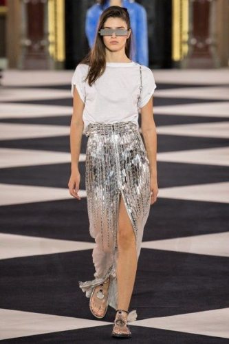 White top and metallic skirt Balmain Spring 2020 RTW collection