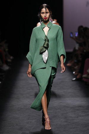 Leafy green skirt suit Marcos Luengo Primavera Spring Summer Verano 2020 collection