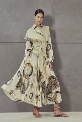 Geometric print on pleated skirt Silvia Tcherassi Pre-Fall 2020 Fashion