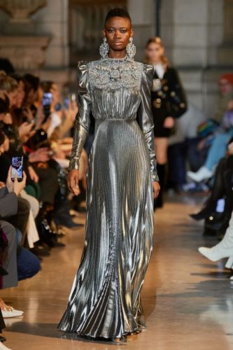 Metallic pleated dress Andrew Gn Fall 2020 Ready-to-Wear