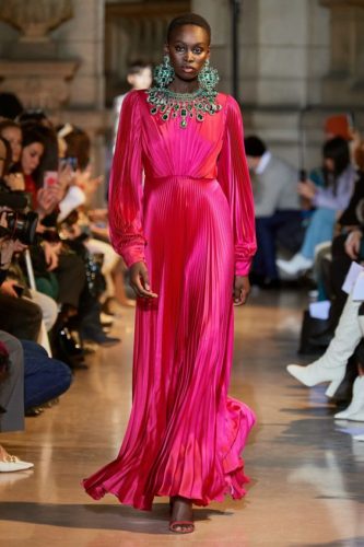 Pink pleated dress Andrew Gn Fall 2020 Ready-to-Wear