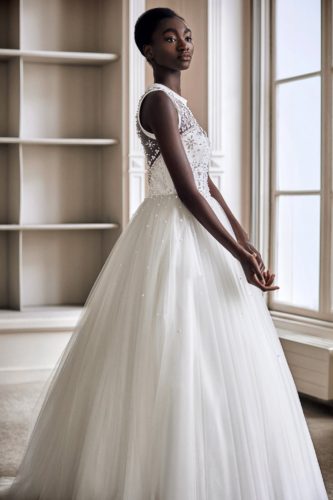 Semitransparent top and tulle skirt wedding dress Viktor&Rolf Bridal Couture Spring-Summer 2021 collection