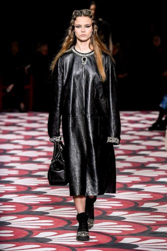 Black dress leather Miu Miu Fall Winter 2020 Collection