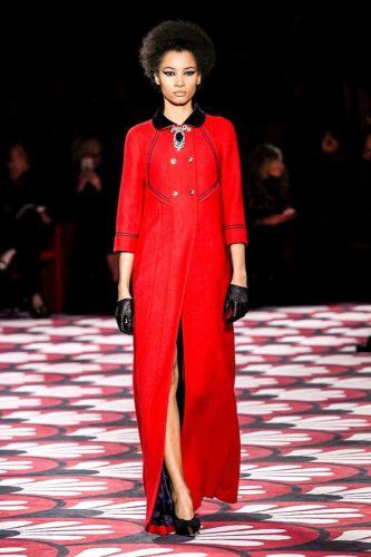 Red long dress Miu Miu Fall Winter 2020 Collection
