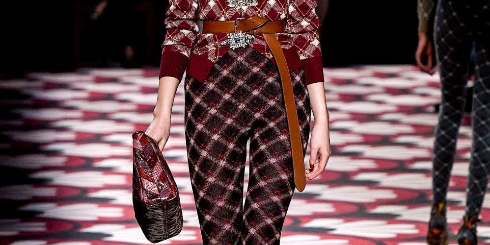 Ruby jumpsuit with small cardigan Miu Miu Fall Winter 2020 Collection