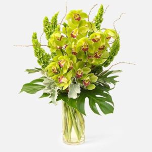 Yellow-green orchids bouquet