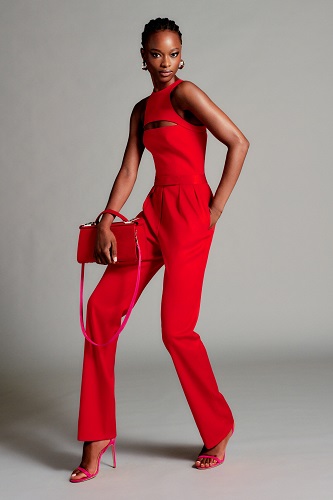 Red classy jumpsuit-Brandon Maxwell pre-Spring 2021