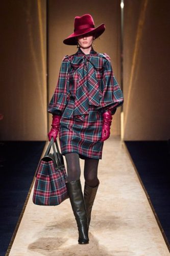 tartan pattern dress Luisa Spagnoli at Milan Fashion Week Fall 2020
