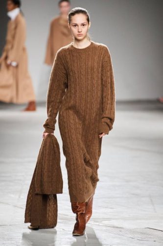 Brown chunky kint dress Agnona Autumn-Winter 2020