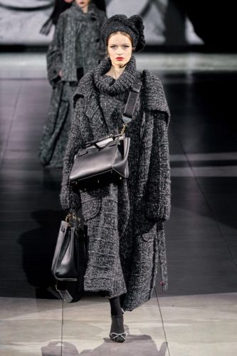 Dark knit coat Dolce & Gabbana Fall 2020