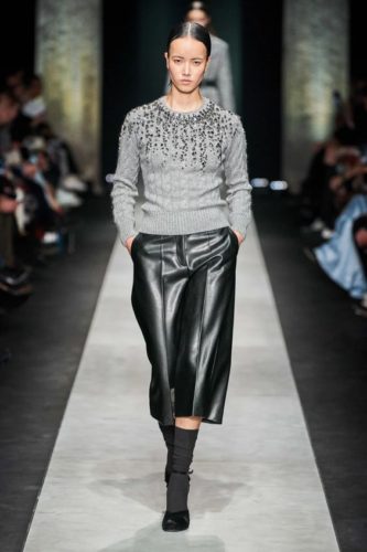 Grey cable knit sweater Ermanno Scervino Automne Hiver 2020 2021