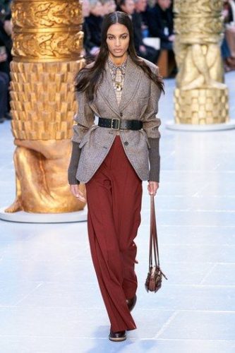 Grey jacket and red pants Chloé Fall 2020 Ready-to-Wear