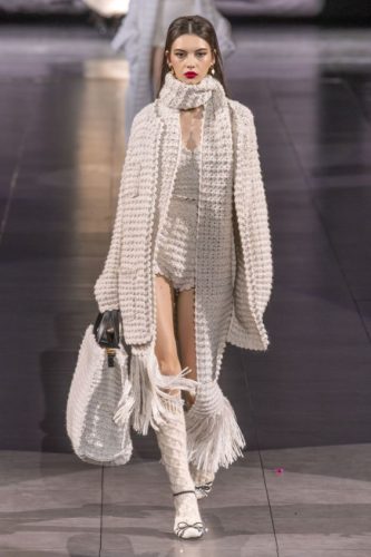 Milky knit scarf bag and cardigan Dolce & Gabbana Fall 2020