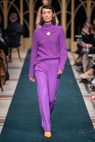 Purple cable knit sweater Marc Cain Berlin Herbst-Winter 2020