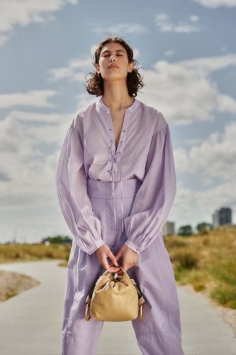 Lilac pants suit Dorothee Schumacher Spring 2021 Ready-to-Wear