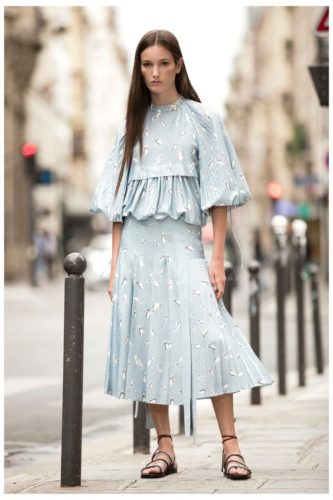 Pile blue dress Rochas Resort 2021 fashion show