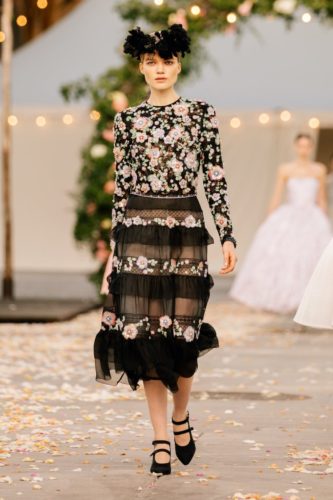 Black and white dress Chanel Spring 2021 Couture Collection