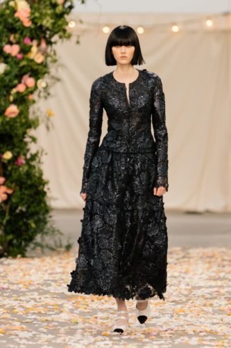 Black floral dress Chanel Spring 2021 Couture Collection