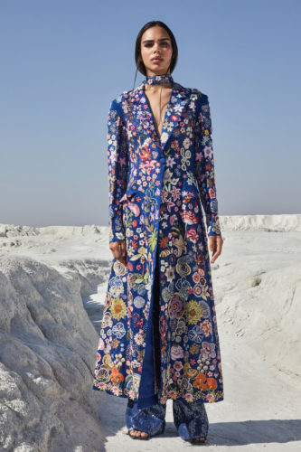 Blue caftan Rahul Mishra Spring 2021 Couture Collection