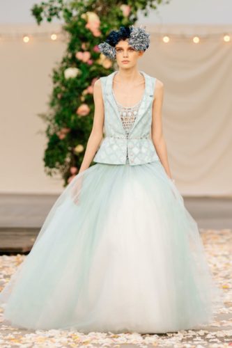 Light blue long dress Chanel Spring 2021 Couture Collection
