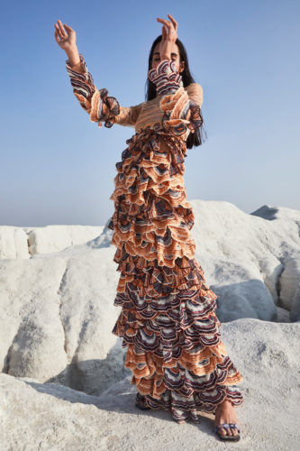Shells tiered dress Rahul Mishra Spring 2021 Couture Collection