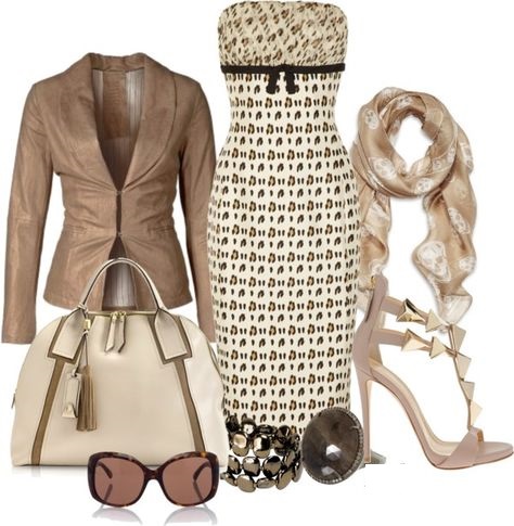 Smart casual polyvore winter outfit with dress