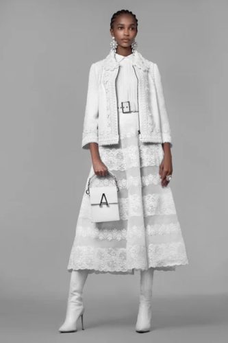 White dress and jacket Andrew Gn Spring 2021 Ready-to-