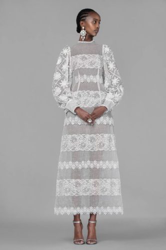 White lace dress Andrew Gn Spring 2021 Ready-to-Wear