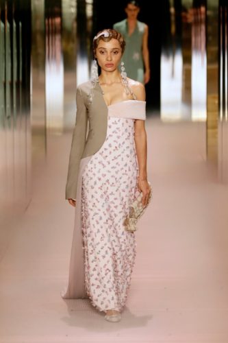 Assymetric long dress Fendi Spring 2021 Couture fashion