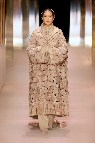 Beige coat Fendi Spring 2021 Couture fashion