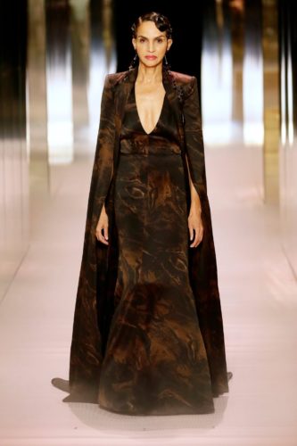Brown long dress Fendi Spring 2021 Couture fashion