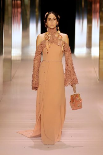 Sand long dress Fendi Spring 2021 Couture fashion