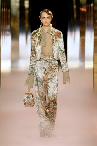 Shimmered pantsuit Fendi Spring 2021 Couture fashion