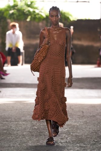 Brown crochet dress Valentino Spring 2021 Ready-to-Wear Fashion Show