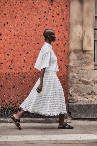 All white blouse and skirt Alaïa Spring 2021 Ready-to-Wear