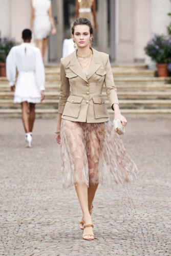 Beige skirt and jacket Elisabetta Franchi RTW Spring 2021
