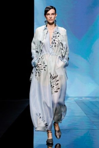 Sky blue dress Giorgio Armani Spring 2021 Ready-to-Wear Fashion Show
