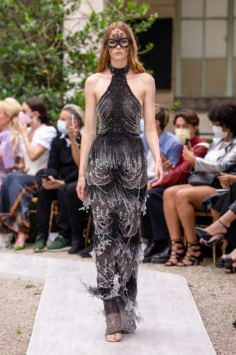 Black and silver long dress Zuhair Murad Fall Winter 2021 Couture Collection