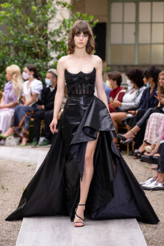 Black satin dress Zuhair Murad Fall Winter 2021 Couture Collection