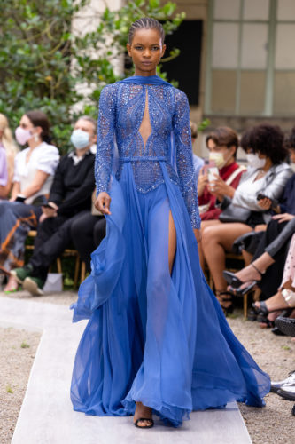 Blue long dress Zuhair Murad Fall Winter 2021 Couture Collection