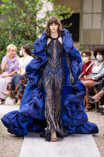 Blue long gown Zuhair Murad Fall Winter 2021 Couture Collection