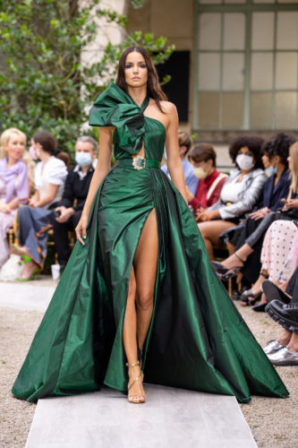 Emerald green gown Zuhair Murad Fall Winter 2021 Couture Collection