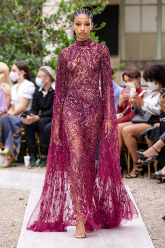 Fucsia lace dress Zuhair Murad Fall Winter 2021 Couture Collection